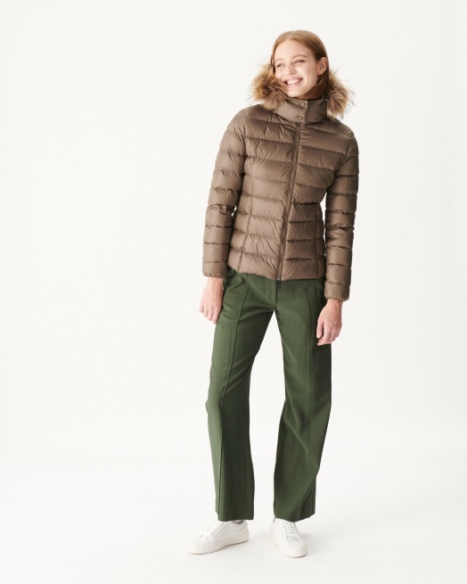 Jott Donsjack Met Capuchon Taupe Luxe